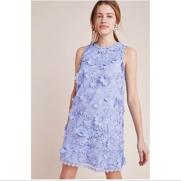 Anthropologie Dresses & Skirts - Anthropologie Eri Ali Daisy Lace Shift Dress Periwinkle